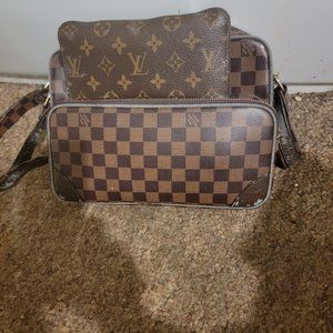 Used Louis  Vuitton Damier Nile Shoulder bag also has the matching Wallet.